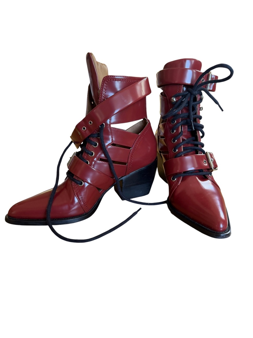 Chloe Rylee Cutout Motorcycle/Combat Boot EU 38.5 - Picture 6 of 8